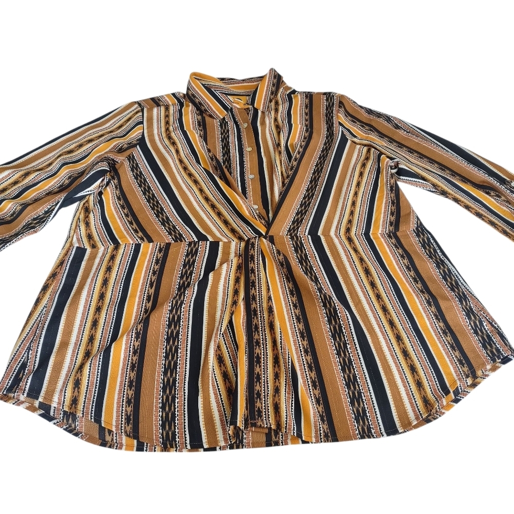 Ruby Rd. Split Button Mixed Stripe Tweed Front To… - image 7